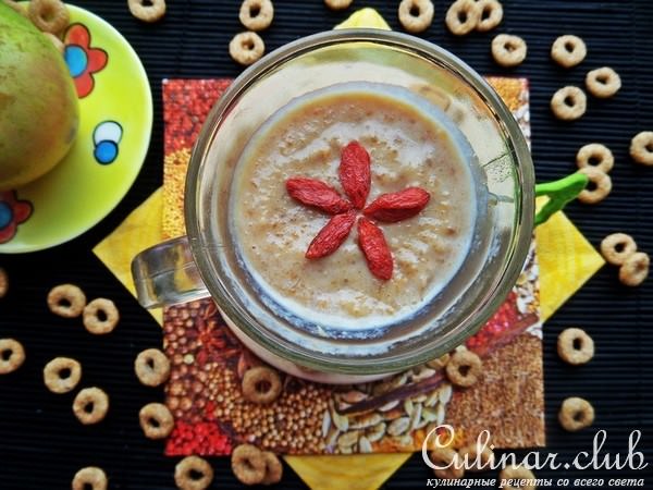 Смузи с фасолью,курагой и отрубями