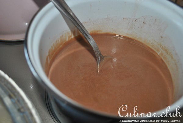 Шоколадный кисель в съедобных чашечках