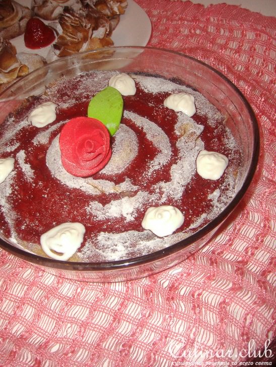 Блины с заварным кремом под ягодным соусом! (2 варианта подачи)