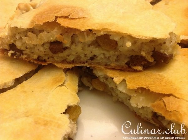 Необычный критский пирог с рисом ( для любителей экспериментов со вкусами)