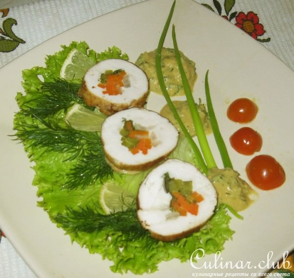 Куриный рулет с овощами
