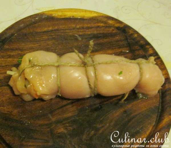 Куриный рулет с овощами