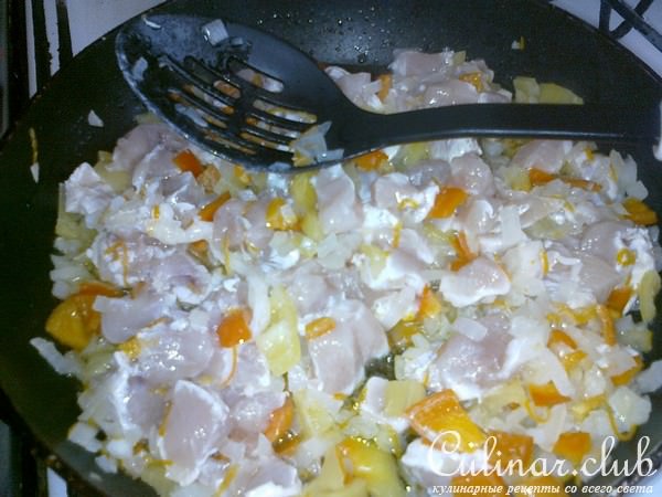 Рис с мясом и овощами.