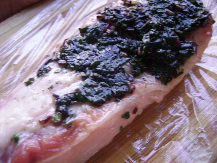 Салат из маринованной свинины с овощами. Для романтичного ужина.