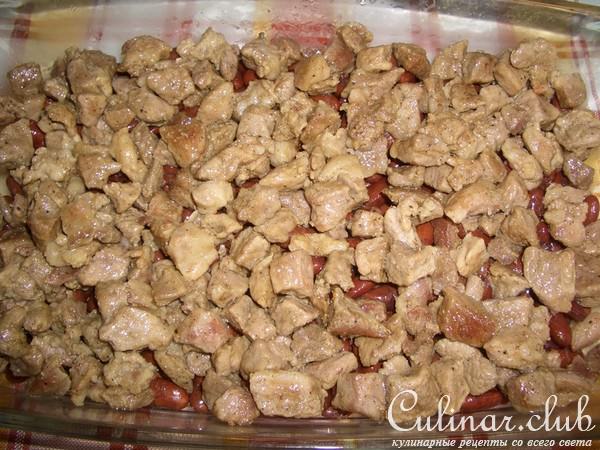 Свинина с фасолью и галушками