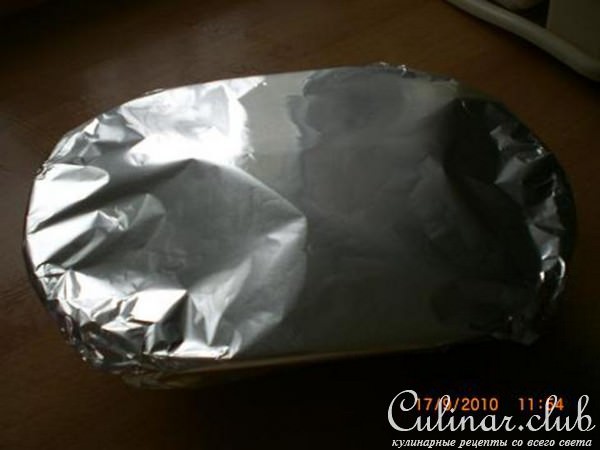 Картофель фаршированый мясом в сметанной подливке.(вариант)