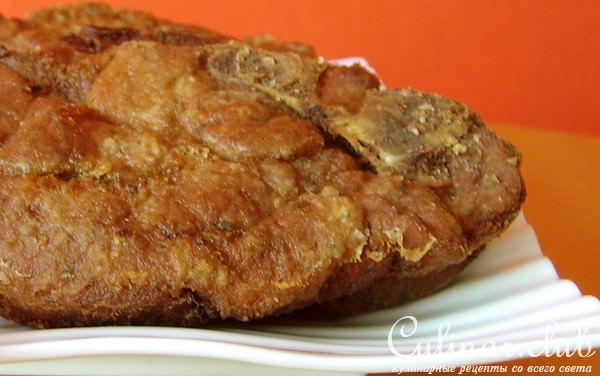 Гриль-стейки из корейки на косточке с коньяком и горчицей