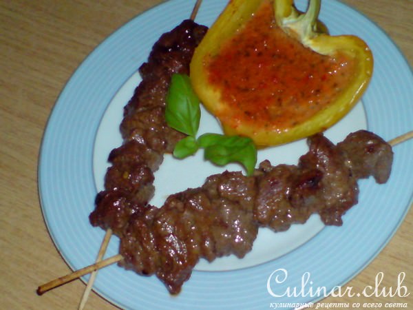 Брошет из маринованой говядины