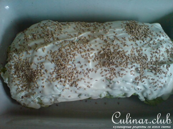 Рулет из курятины с капустной начинкой