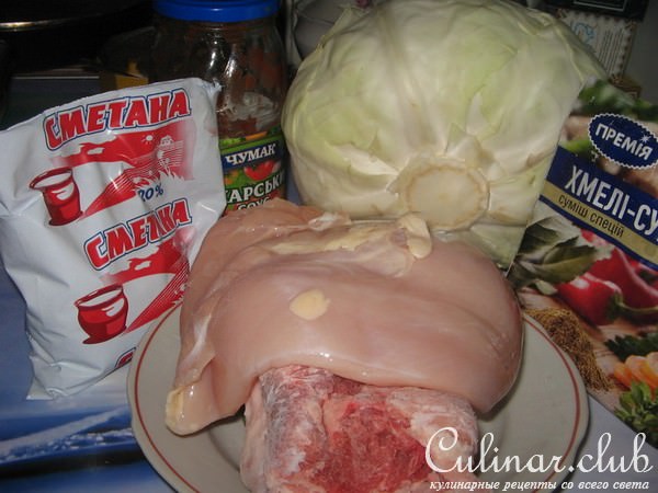 Голубцы с курицей и беконом.