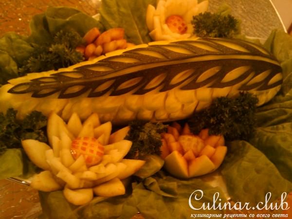 Резной фаршированный кабачок (Вариант)