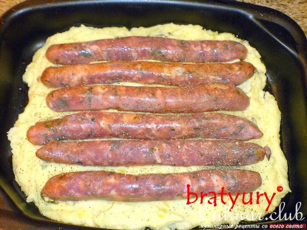 Запеканка картофельная с колбасками домашними. Убаюкивающий позитивный рецепт