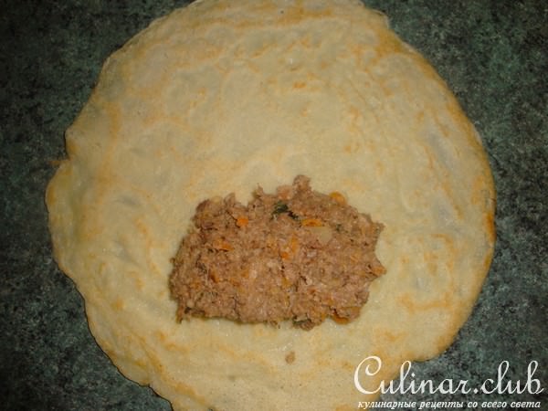 Хрустящие блинчики с мясом