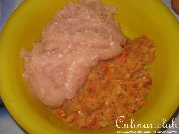 Ленивые голубцы из курицы жаренные.
