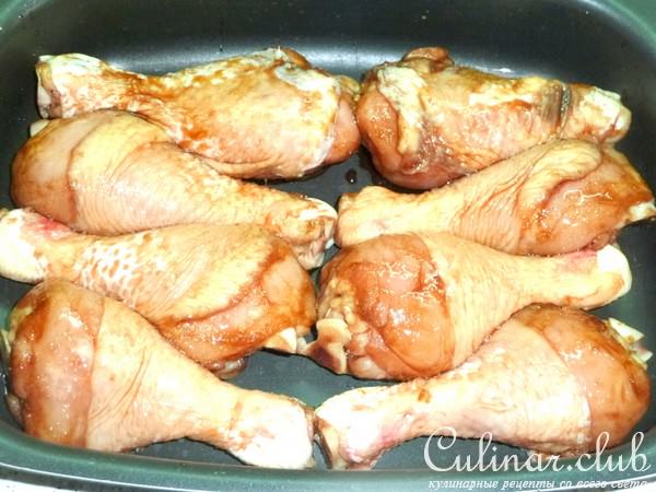 Глазированные куриные голени с кунжутом
