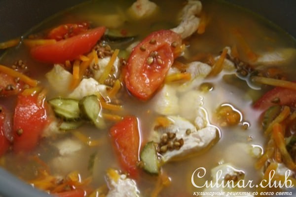 Азу из курицы с гречкой.