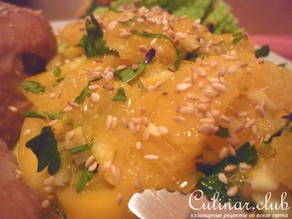 Курица с апельсиновым салатом "Праздничная"