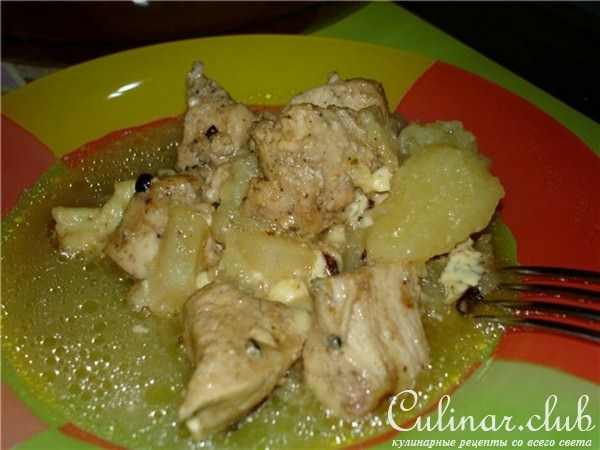 куриное филе с сыром запечённое в дыне