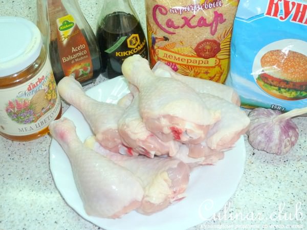 Глазированные куриные голени с кунжутом