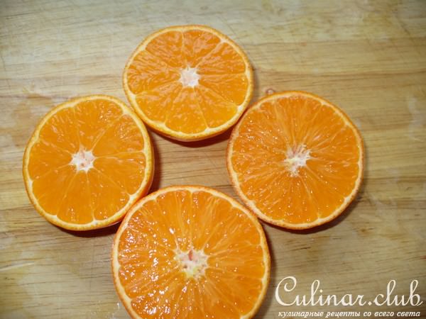 Куринные окорочка в вине и мандариновом соке с овощами