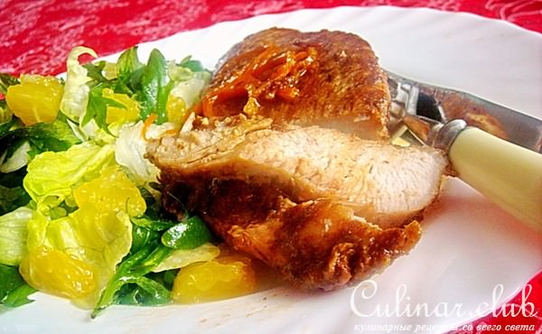 Стейки из грудки индейки с апельсиновым соусом