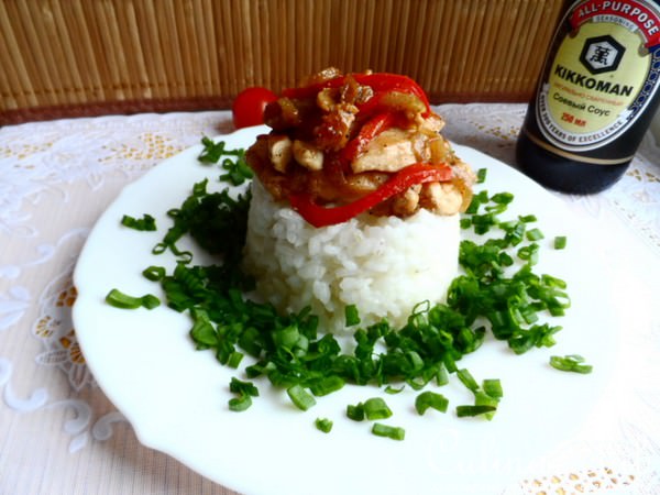 Куриная грудка с соевым соусом.