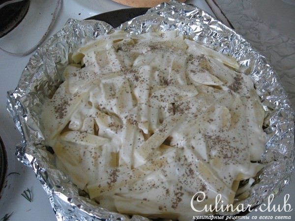 Запеканка с куринным фаршем.