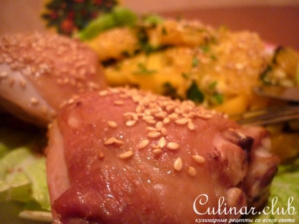 Курица с апельсиновым салатом "Праздничная"