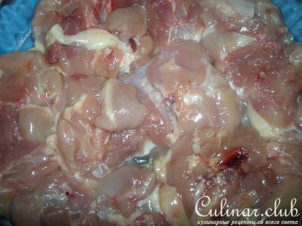 Курица с ананасами и грибами