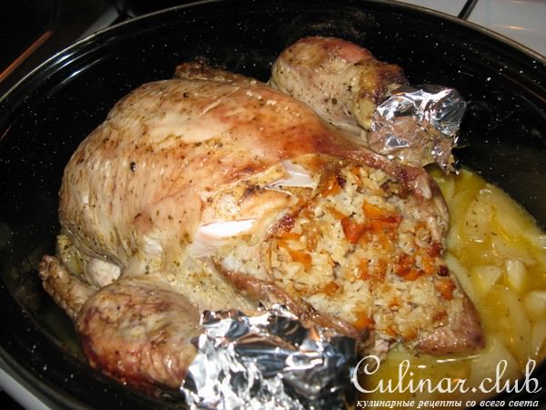 Индейка фаршированая рисом и овощами