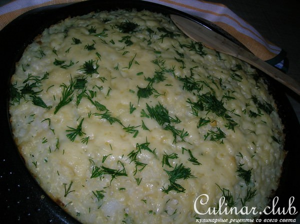 Запеканка " Снежная", невероятно нежная, рисовая с грибами и курятиной