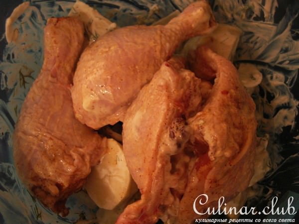 Курица с картофелем запеченая в рукаве