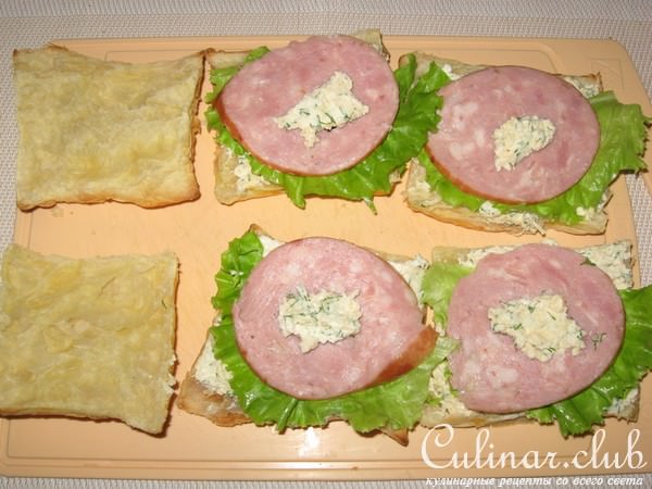 Мильфей с ветчиной