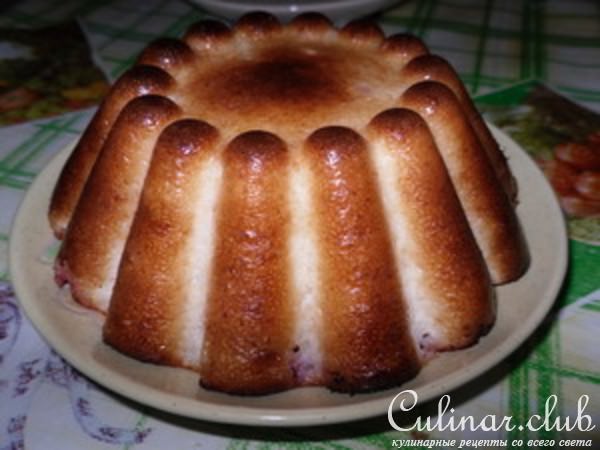Творожное суфле с яблоками и брусникой