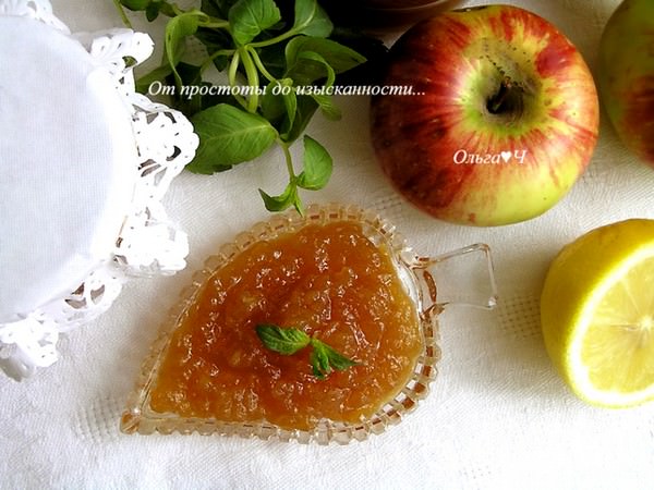 Яблочный джем с мятным сиропом (мультиварка)