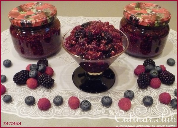 Варенье из МАЛИНЫ с голубикой и ежевикой