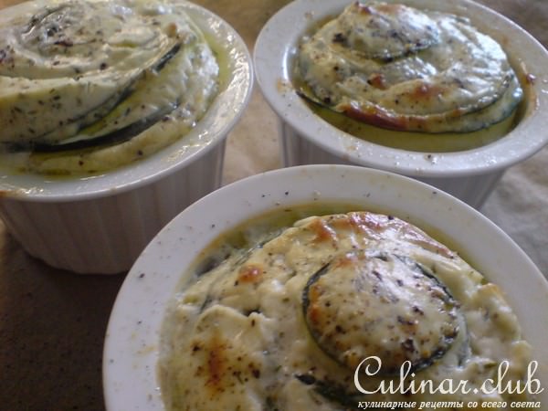 Цуккини с козьим сыром,запечённые порционно