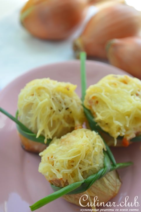 Луковые чашечки с пшеничной крупой