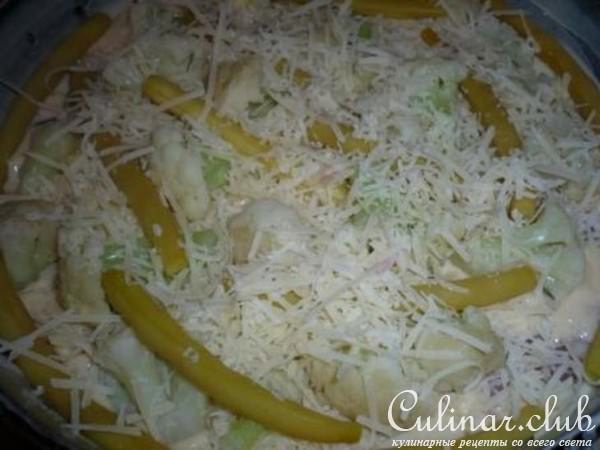 Куриная грудка с овощамии сыром в тесте