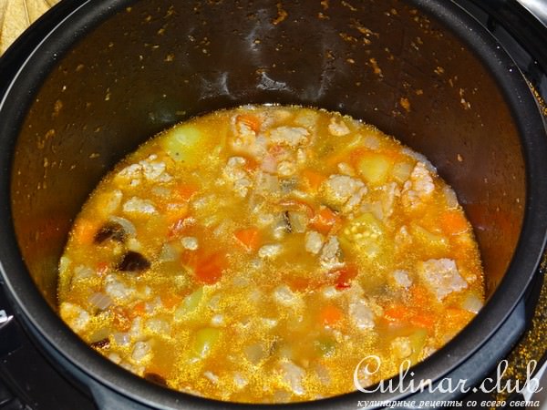 Подлива горчичная с фаршем и овощами (тест-драйв Vitek)