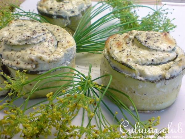 Цуккини с козьим сыром,запечённые порционно