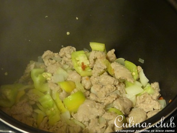 Подлива горчичная с фаршем и овощами (тест-драйв Vitek)