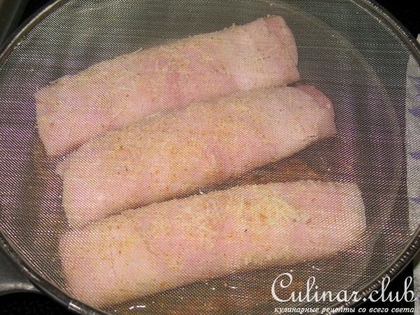 Ветчинные рулетики с картошкой и колбасками