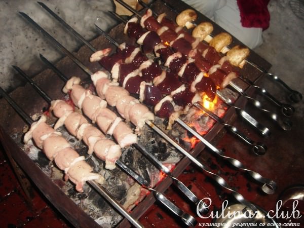 Бараньи семенники-шашлык