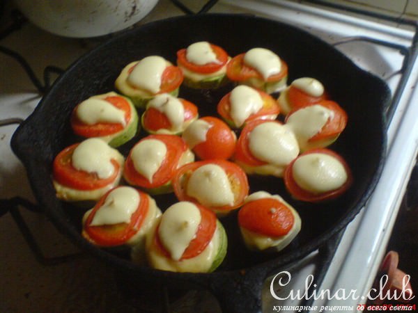 Башенки из овощей с сыром