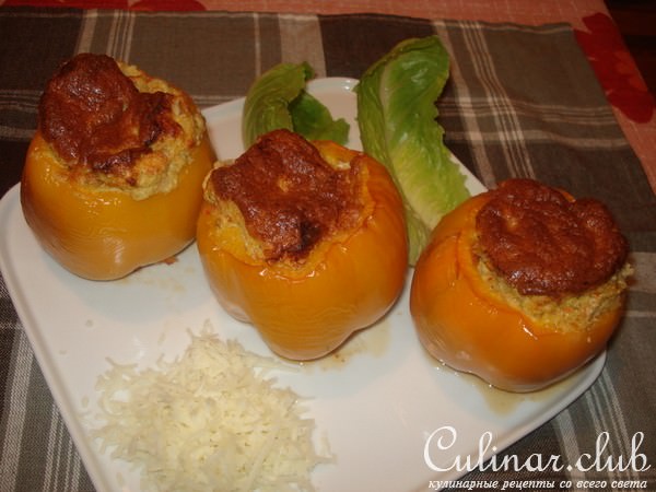 порционное суфле с помидорами.перцем и песто