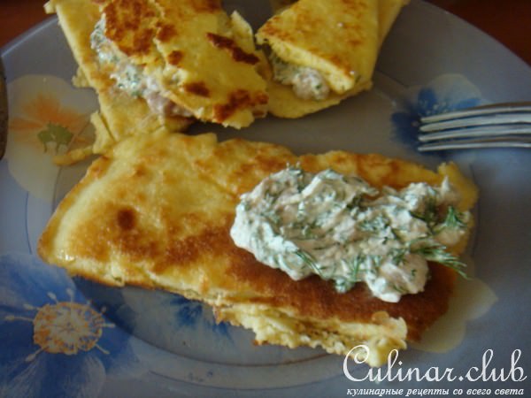 Омлет с картошкой и селедкой
