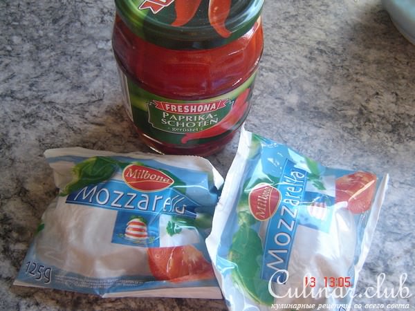 печёный перчик с моцареллой