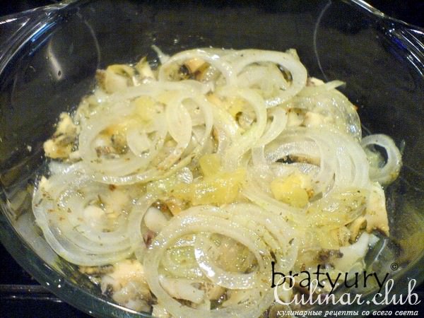 Холодная закуска из мяса моллюска рапаны