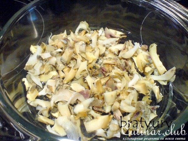 Холодная закуска из мяса моллюска рапаны